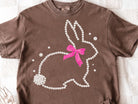 Pearl Bunny graphic tee by Anchored Grace Boutique featuring a playful bunny illustration on soft cotton fabric.