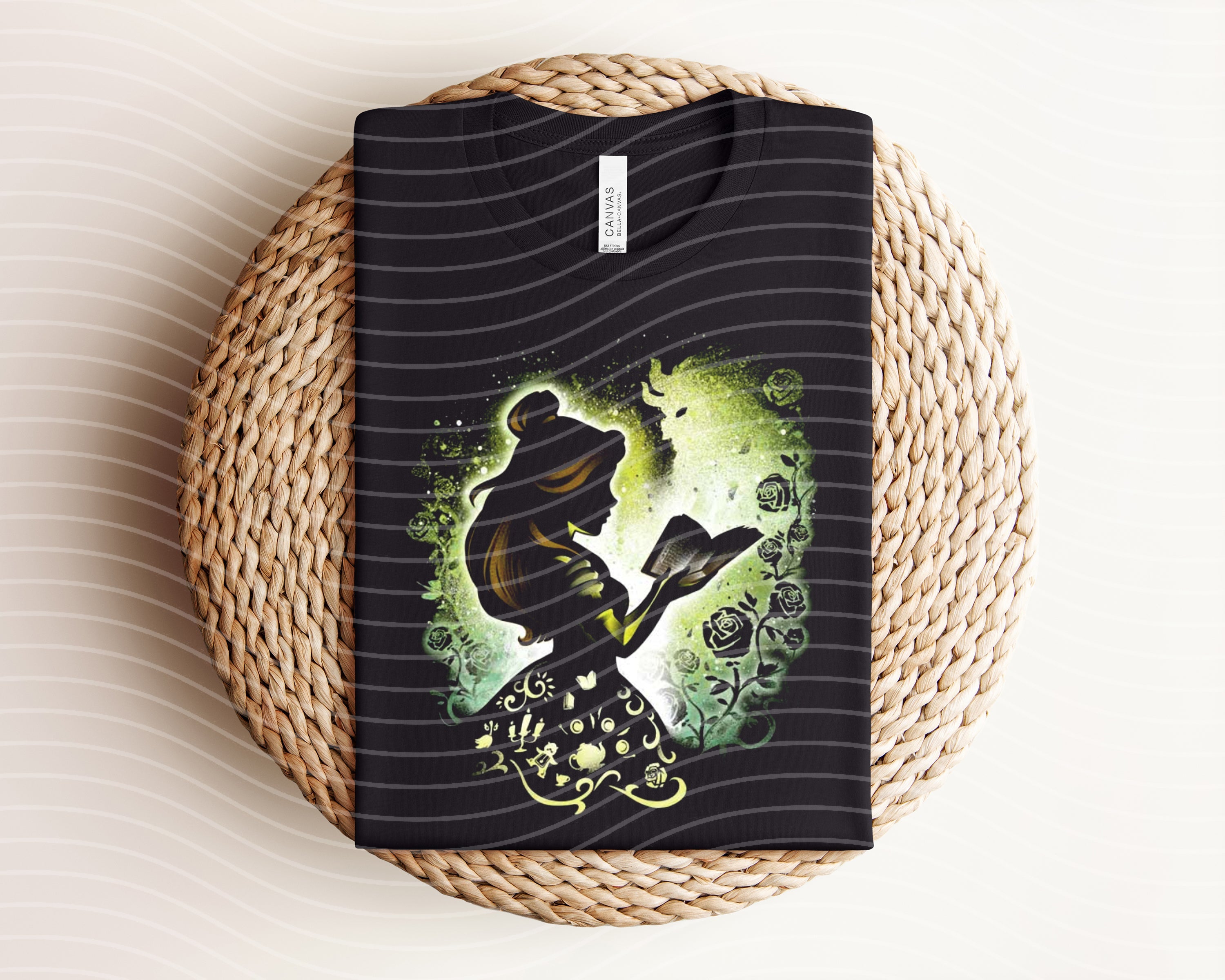 Black Belle Dark Graphic Tee by Anchored Grace Boutique featuring a bold, artistic graphic design on soft cotton fabric.