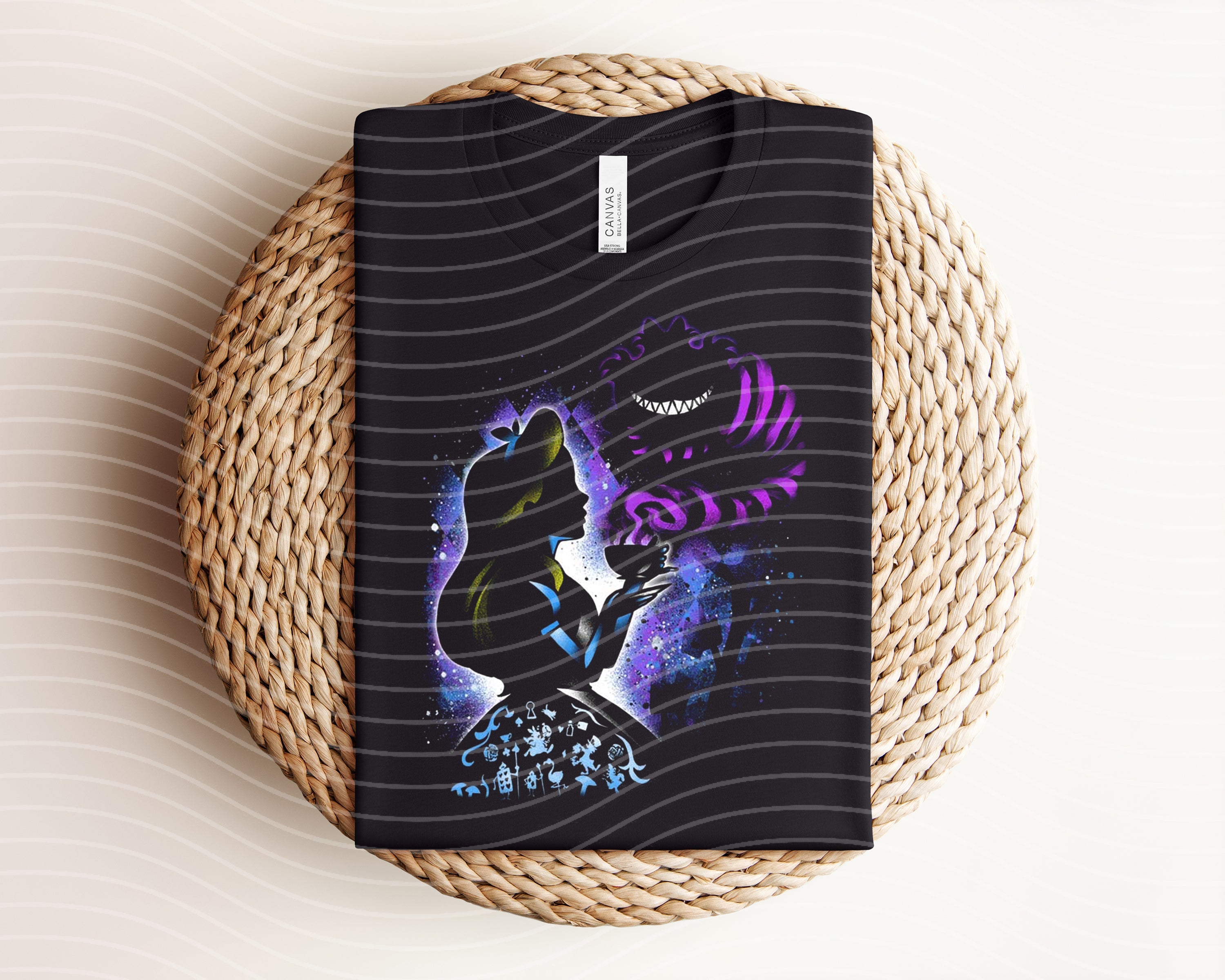 Alice Dark Graphic Tee by Anchored Grace Boutique, featuring a stylish dark-colored graphic design on a casual t-shirt.