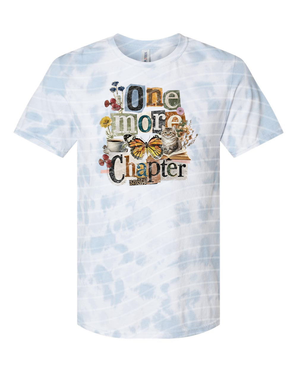 Black One More Chapter graphic tee by Anchored Grace Boutique featuring a book-themed design and casual fit.
