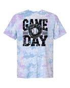 Black Game Day graphic tee by Anchored Grace Boutique featuring bold sports-themed design on soft cotton fabric.