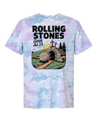 Black Rolling Stones graphic tee from Anchored Grace Boutique, featuring band logo and vintage-inspired design.