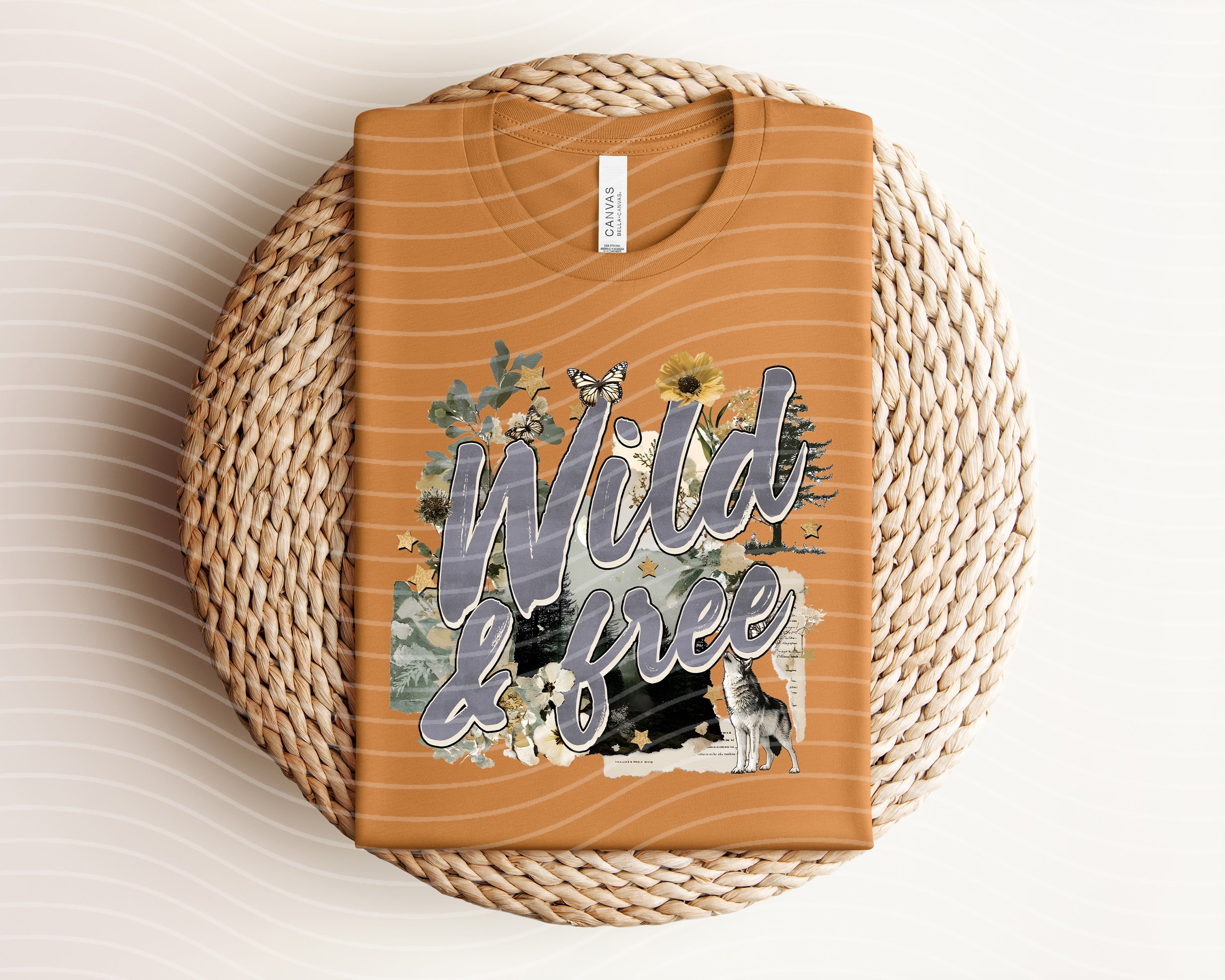Wild & Free graphic tee by Anchored Grace Boutique, featuring a stylish casual design and vibrant print on soft fabric.