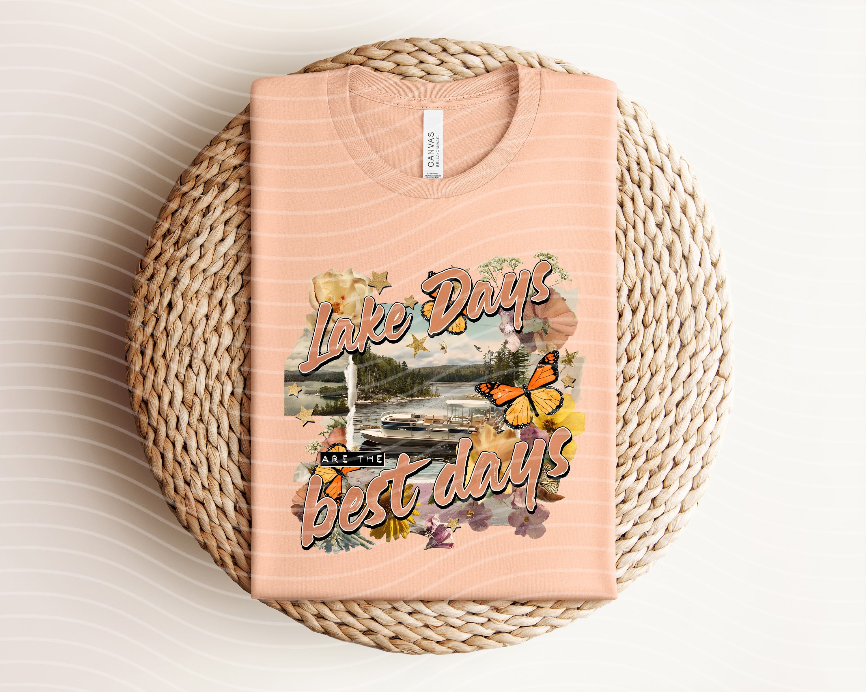 Gray Lake Days Best Days graphic tee by Anchored Grace Boutique, featuring a stylish design on soft cotton fabric.