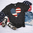 Quilted heart graphic tee by Anchored Grace Boutique featuring a stylish, comfortable cotton tee with heart embroidery design.