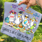 Anchored Grace Boutique's School's Out for Summer graphic tee featuring vibrant summer-themed design on a casual t-shirt.