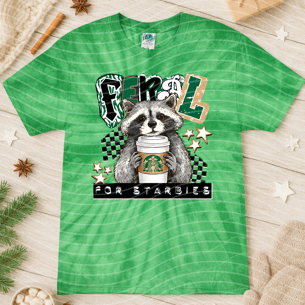 Feral for Starbies graphic tee by Anchored Grace Boutique, featuring a stylish design on a comfortable cotton t-shirt.
