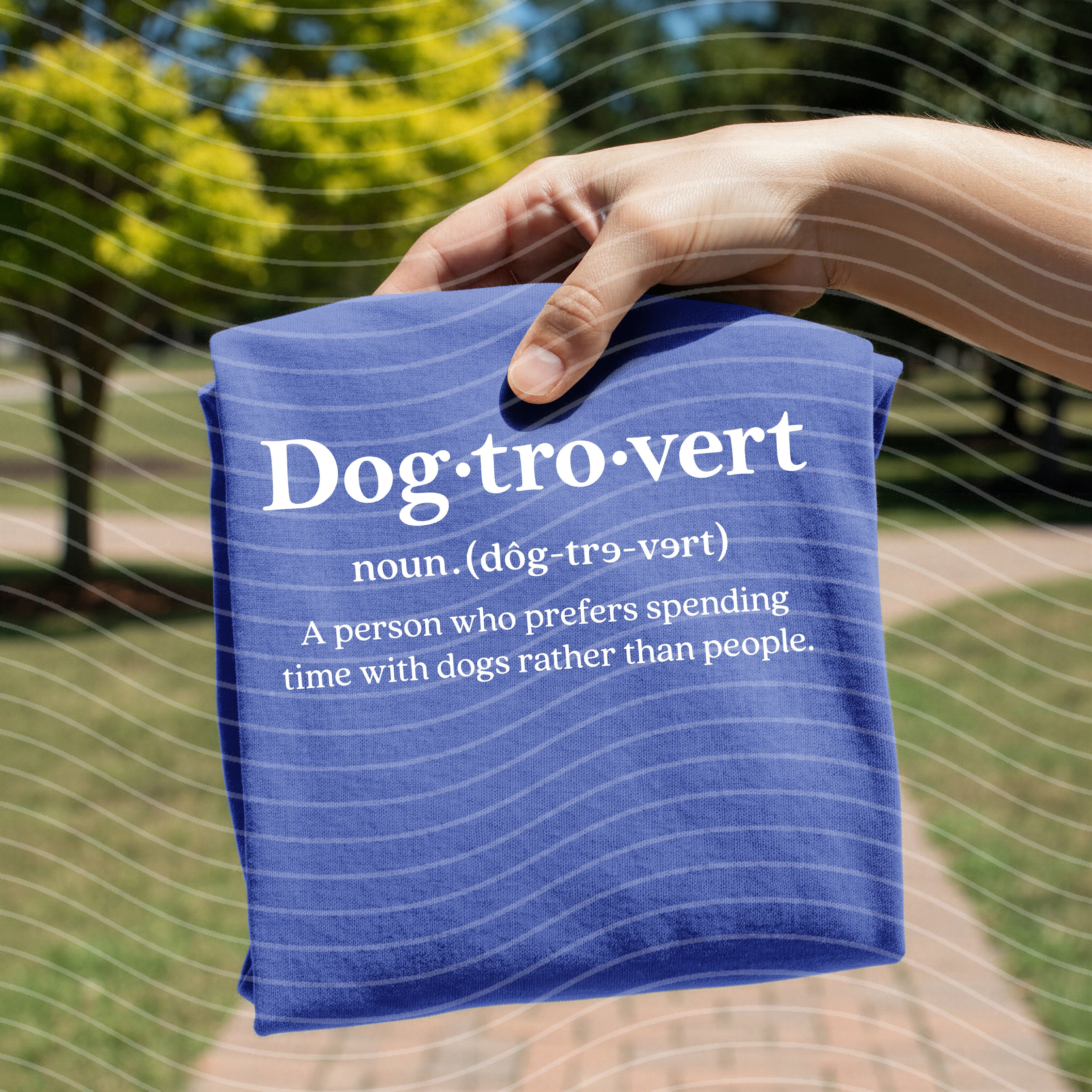 Dogtrovert graphic tee from Anchored Grace Boutique featuring a playful dog design on a casual T-shirt.