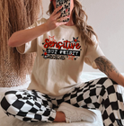 Sensitive But Feisty graphic tee by Anchored Grace Boutique, white cotton t-shirt with bold black text design.
