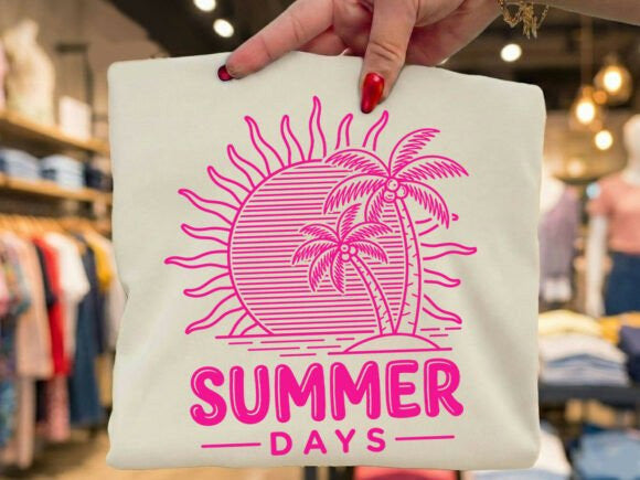 Summer Days graphic tee by Anchored Grace Boutique, featuring a vibrant summer-themed design on a casual cotton t-shirt.