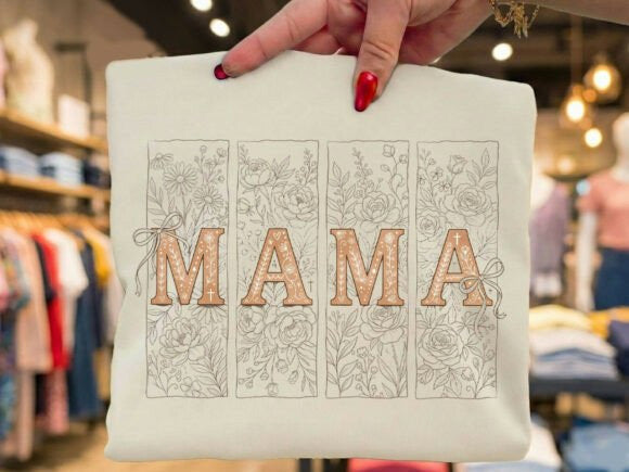 Mama Delicate Floral Graphic Tee from Anchored Grace Boutique featuring a soft fabric with a floral graphic design.