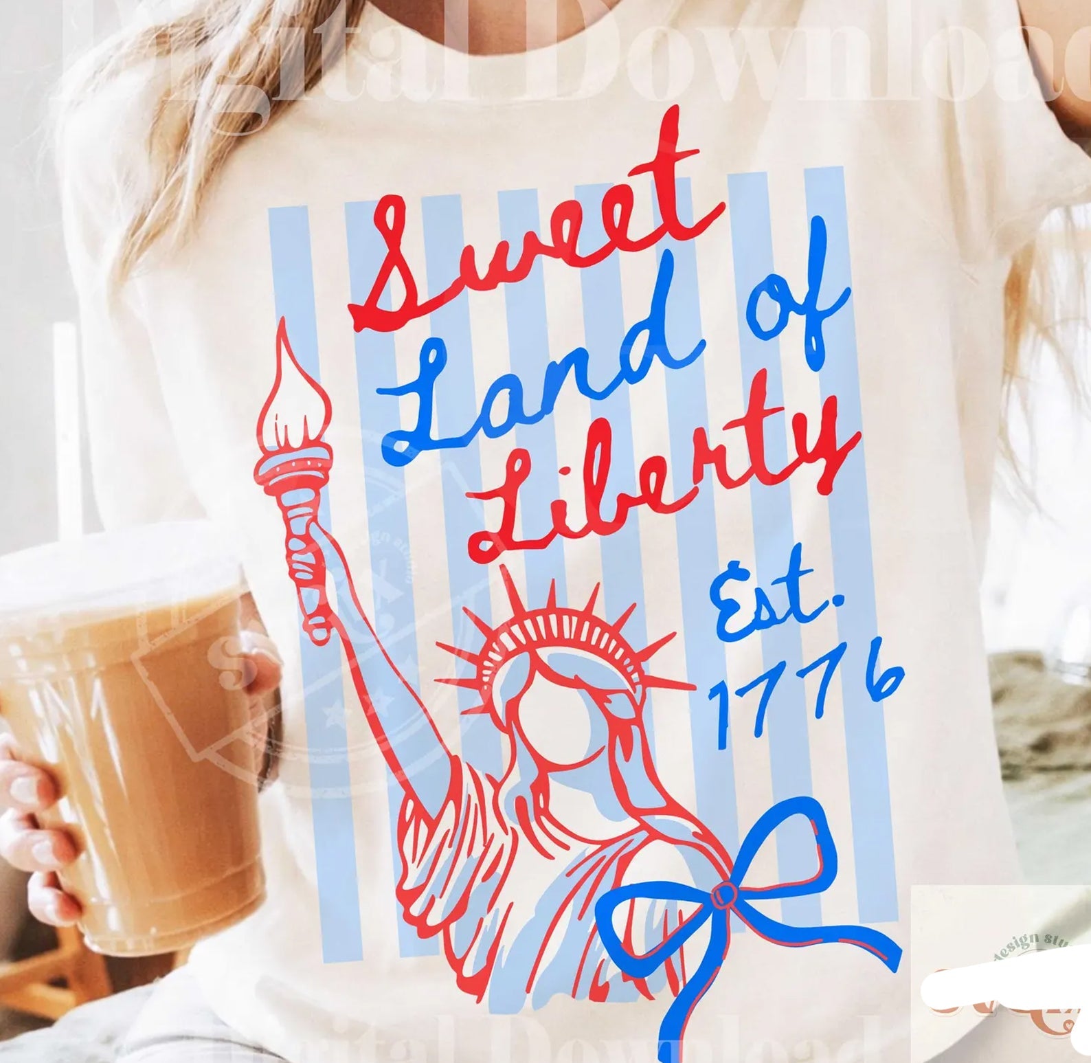 Black Sweet Land of Liberty graphic tee by Anchored Grace Boutique featuring patriotic design and bold lettering.