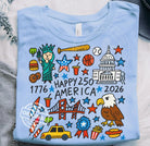 American flag graphic tee for women by Anchored Grace Boutique, featuring a vibrant patriotic design on a comfortable casual t-shirt.