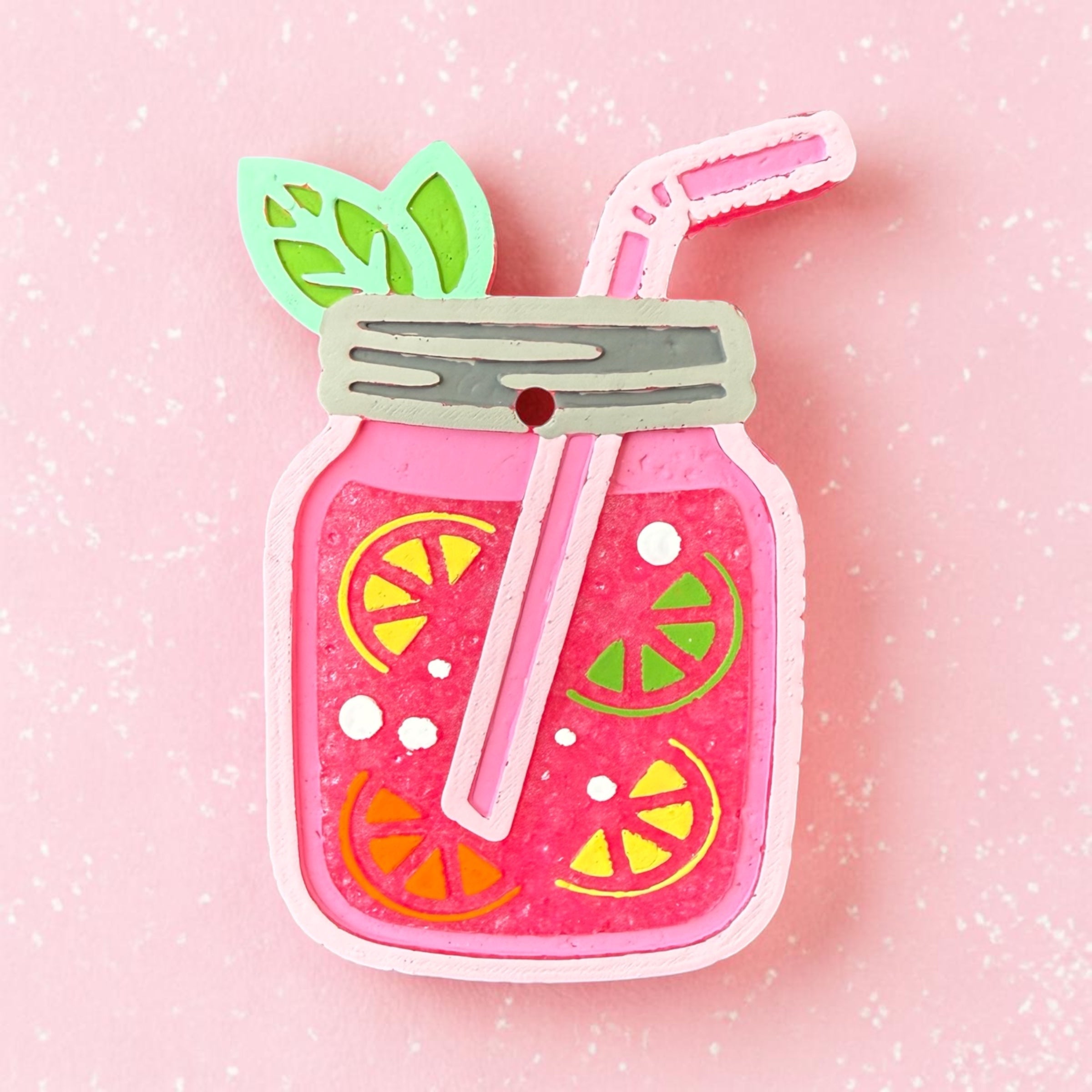 Sippin' Summertime Freshie from Bug & Bean Freshies, a colorful scented air freshener with tropical design and vibrant packaging.