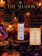 The Shadow perfume by Practical Magic Store, featuring a sleek glass bottle with dark, mysterious liquid and elegant packaging.