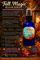 Fall Magic Room Spray by 1 Practical Magic Store, featuring a spray bottle with autumn-themed packaging and a cozy, magical scent.