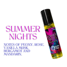 Summer Edition perfume oil for women in a roll-on bottle with a sweet floral tropical citrus scent, alcohol-free and vegan, 10ml.