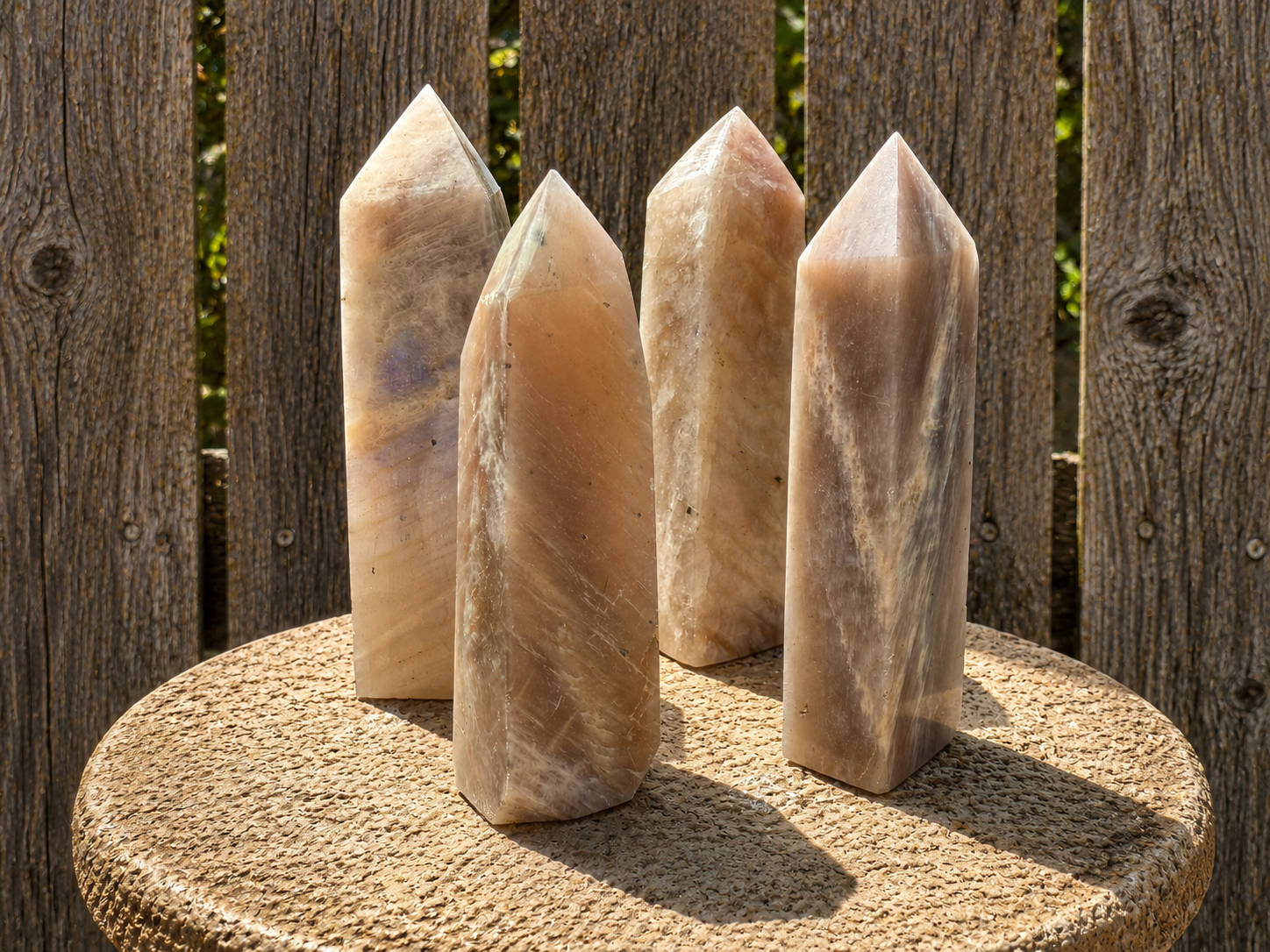 Blue Flash Moonstone Tower from Towers & Generators, featuring a vibrant blue moonstone crystal on a decorative base.
