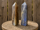Blue Flash Moonstone Tower from Practical Magic Store, a decorative tower featuring blue flash moonstone crystals, ideal for energy or decor.