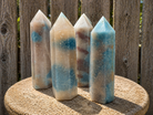 Trolleite Tower from Practical Magic Store, a tall mineral tower with deep blue and green trolleite crystals for energy and decor