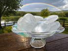 Tumbled and polished clear quartz heart stone, smooth and transparent with natural crystal formations, from Practical Magic Store.