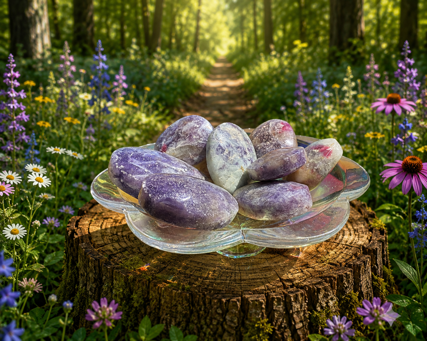 Polished unicorn-shaped stone palm from Practical Magic Store, tumbled and smooth with a glossy finish, ideal for crystal healing and decor.