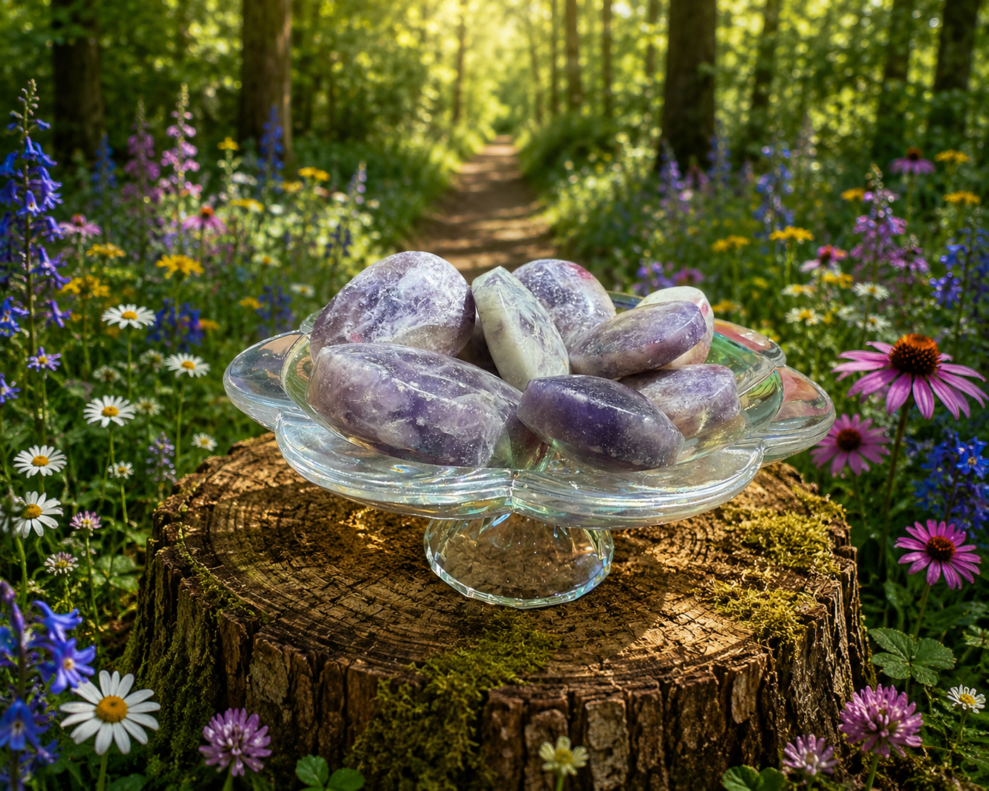 Polished unicorn-shaped stone palm from Practical Magic Store, tumbled and smooth, ideal for meditation or decorative display.