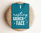 Resting Mean Face graphic tee by Anchored Grace Boutique showing a casual black t-shirt with bold white text design.