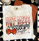 Hot Mess & Unhinged graphic tee by Anchored Grace Boutique, casual cotton t-shirt with bold printed design.