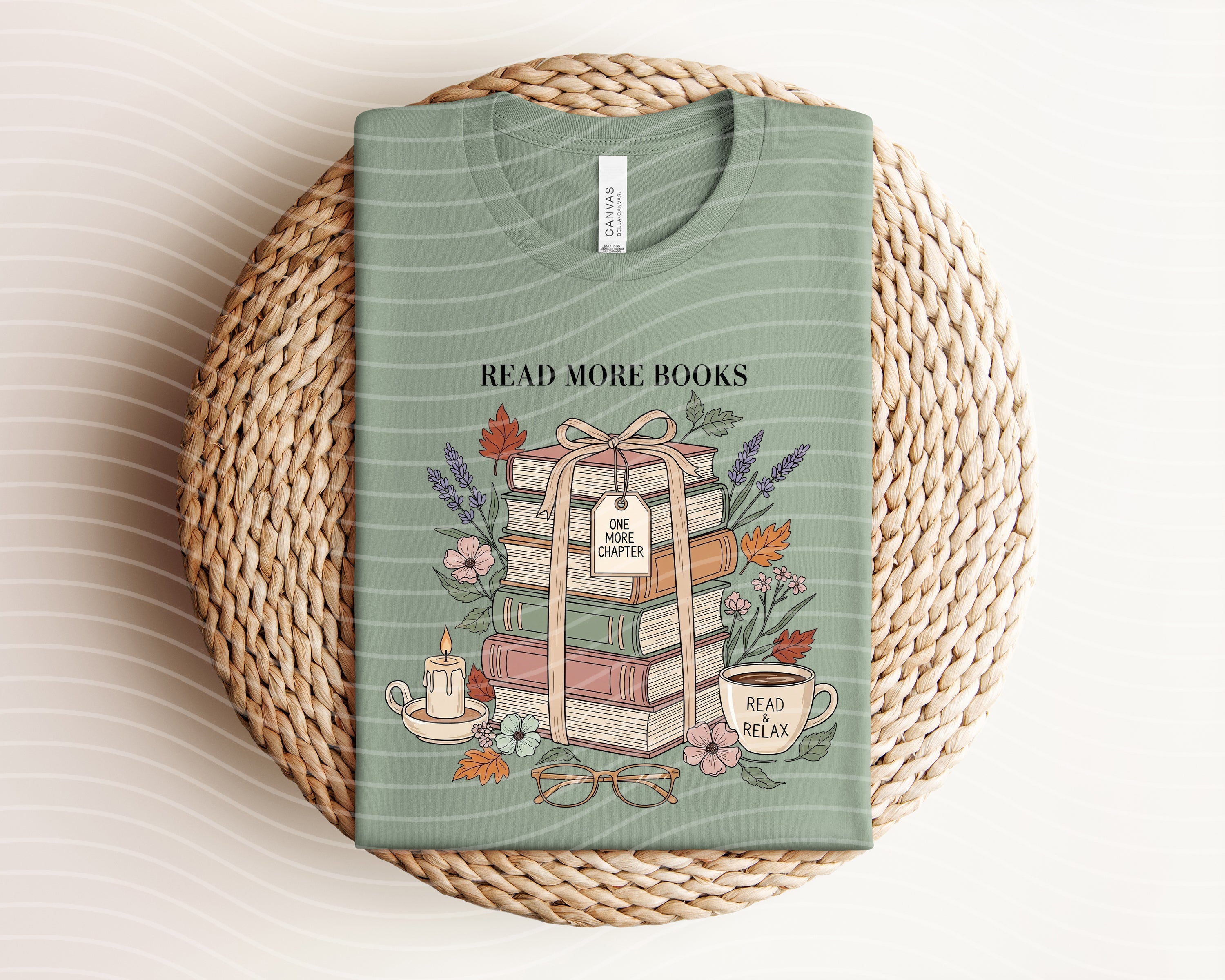 White graphic tee from Anchored Grace Boutique featuring "Read More Books" design, casual style for everyday wear.