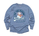 Gray graphic tee from Anchored Grace Boutique featuring festive "Tis the Season to Be Freezin" holiday design.