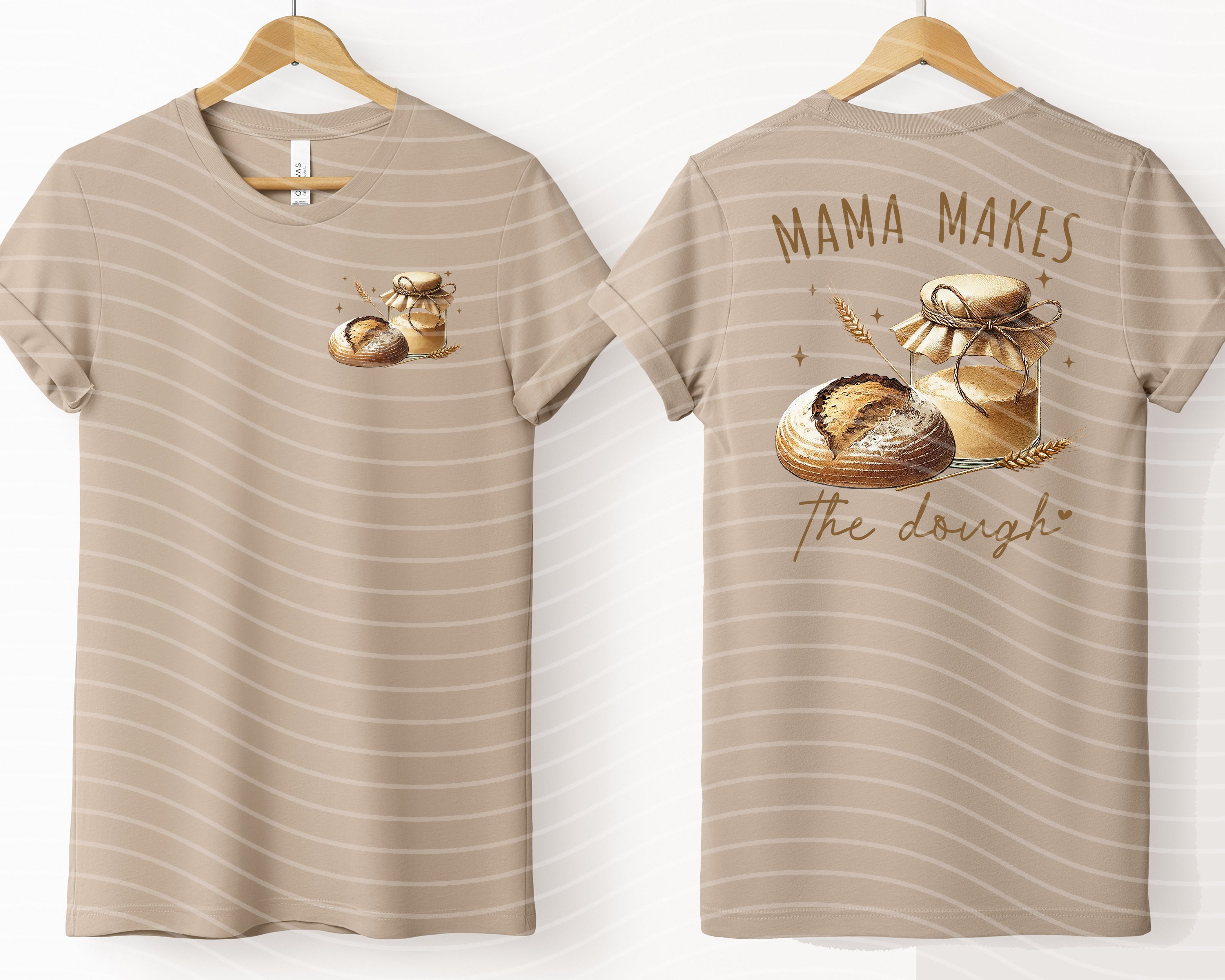 Mama Makes the Dough graphic tee by Anchored Grace Boutique, featuring a stylish design on a casual cotton t-shirt.