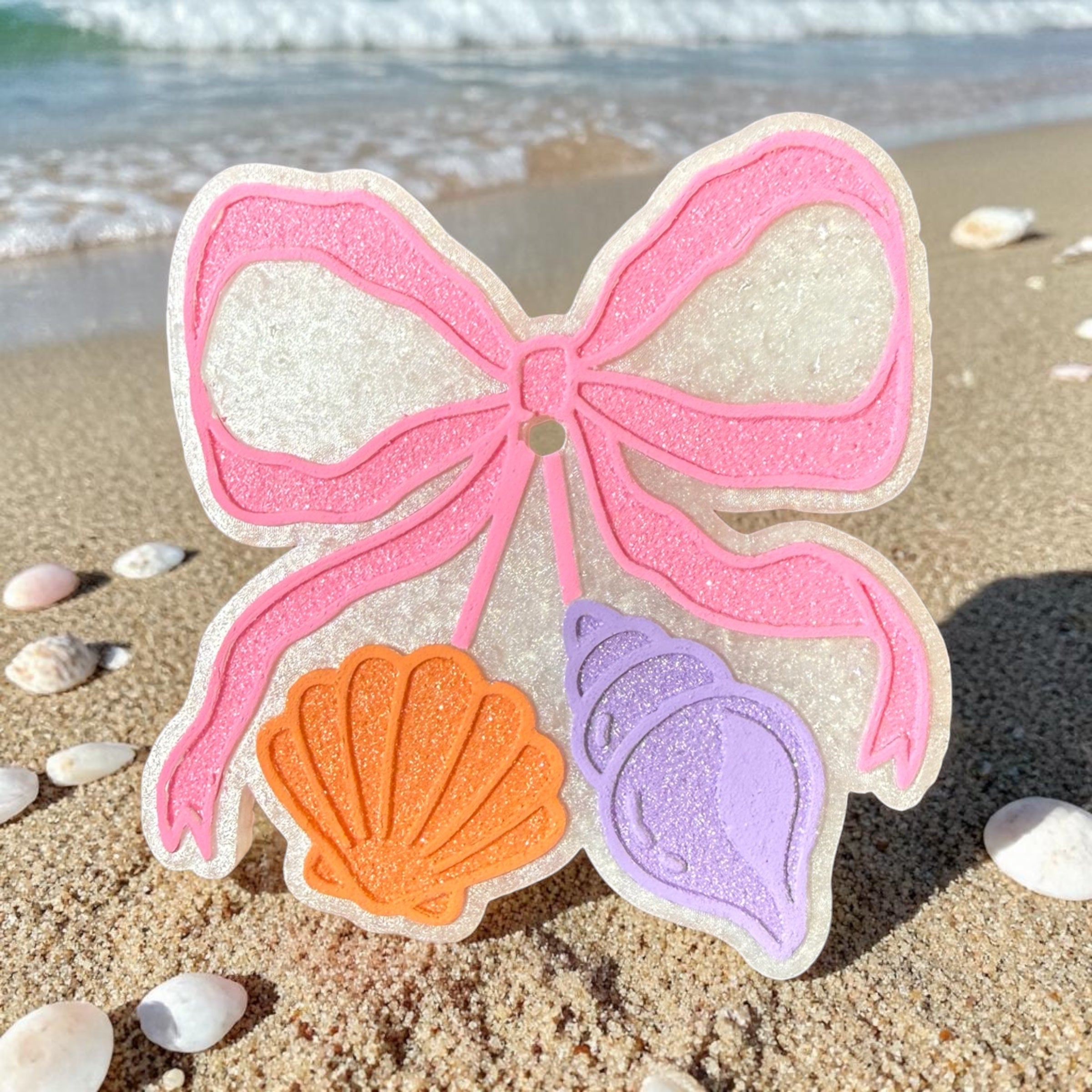 Bug & Bean Freshies Seashell Bow Freshie featuring a decorative seashell bow and fresh, natural scent for home decor.