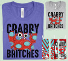 Crabby Britches graphic tee by Anchored Grace Boutique, featuring a colorful crab illustration on a casual cotton t-shirt.