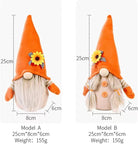 CozyNest Decor fall gnome plush doll with sunflower hat, perfect for farmhouse harvest table and Thanksgiving autumn decor.