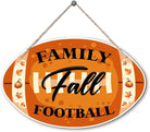 Rustic Autumn Wooden Sign with football design, perfect for Thanksgiving and fall home decor by CozyNest Decor.