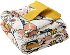 CozyNest Decor boho floral muslin bed blanket, 6-layer gauze cotton, 80x90 inches, soft, lightweight, summer cooling home decor.
