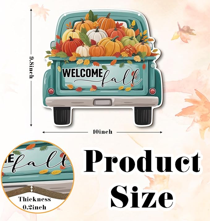 Rustic wooden fall truck sign by CozyNest Decor, autumn harvest and Thanksgiving decor for home interior and exterior.
