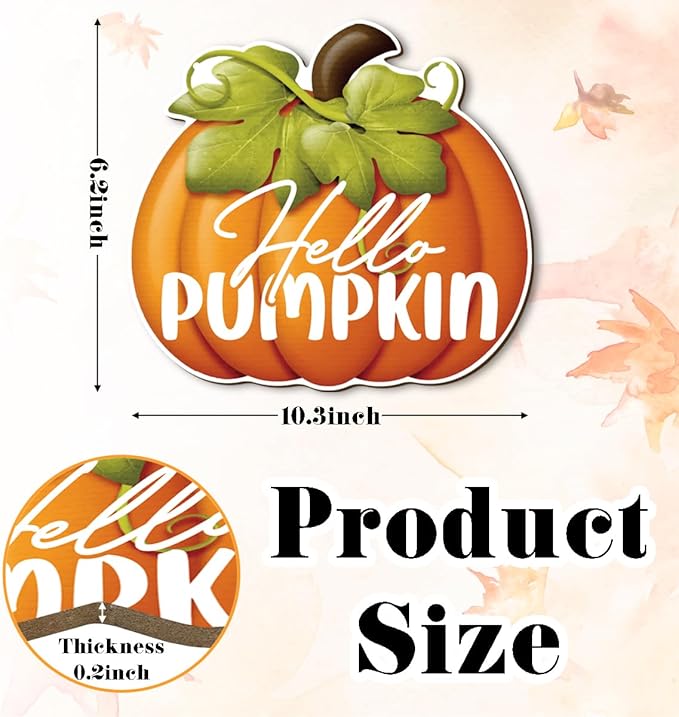 CozyNest Decor fall door decoration with pumpkin wall sign, harvest-themed farmhouse hanging for indoor or outdoor porch decor