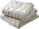 CozyNest Decor boho striped muslin blanket for adults, twin size 60x80 inches, soft 100% cotton, summer cooling bed coverlet.