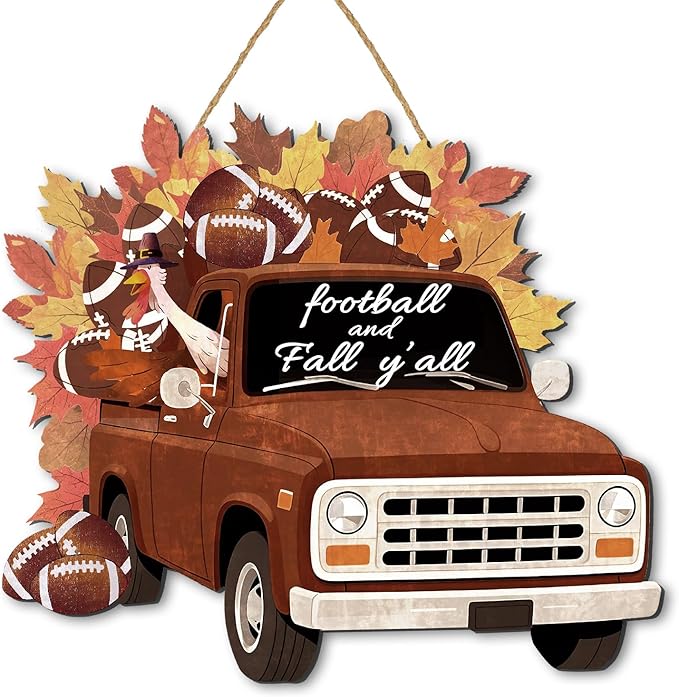 Color Valley Art Fall Pumpkin Welcome Sign by CozyNest Decor, rustic wooden porch decoration with autumn pumpkin design.