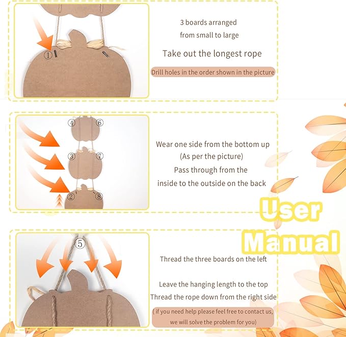 CozyNest Decor pumpkin-themed wall signs with "Grateful," "Thankful," and "Blessed" for autumn harvest and holiday door decor.