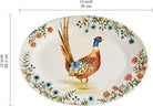 CozyNest Decor Bico Autumn Birds 16 and 14-inch oval platter set, microwave and dishwasher safe for serving fish, chicken, turkey.