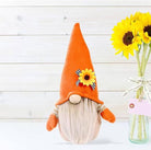 CozyNest Decor plush fall gnome doll with sunflower hat, farmhouse harvest decor for tiered tray, Thanksgiving and autumn decoration.