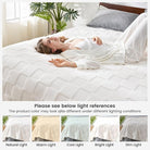 CozyNest Decor white checkered faux rabbit fur twin bed blanket, soft fluffy minky throw for bed or couch, 60x80 inches ivory.