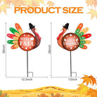 CozyNest Decor 2-piece metal fall yard signs with LED lights, featuring turkey and give thanks designs for garden and lawn decoration.