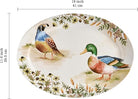 CozyNest Decor Bico Autumn Birds 16 and 14-inch oval platters set for serving fish, chicken, or turkey, microwave and dishwasher safe