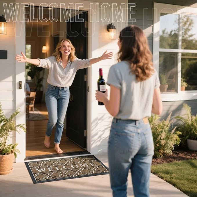 CozyNest Decor Yimobra fall welcome mat, outdoor indoor doormat with all-weather waterproof, non-slip surface, 29.5x17 inches