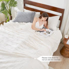 CozyNest Decor white checkered faux rabbit fur twin bed blanket, soft fuzzy cozy throw for couch or bed, 60x80 inches ivory.