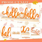 COCHIE Metal Hello Fall sign with orange autumn leaves, perfect for home or office decor on shelves or mantels.
